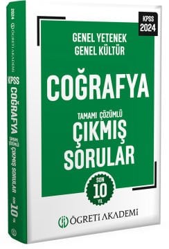 Öğreti Akademi 2024 KPSS Genel Yetenek Genel Kültür Coğrafya Tamamı Çözümlü Çıkmış Sorular (Roman Boy)