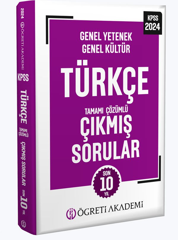 2024 KPSS Genel Yetenek Genel Kültür Türkçe Tamamı Çözümlü Çıkmış Sorular (Roman Boy) Öğreti Akademi