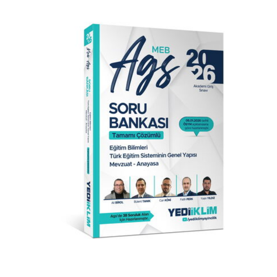 2026 MEB AGS Eğitim Bilimleri Türk Eğitim Sisteminin Genel Yapısı Mevzuat Anayasa Tamamı Çözümlü Soru Bankası Yediiklim Yayınları