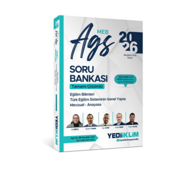 Yediiklim Yayınları 2026 MEB-AGS Eğitim Bilimleri Türk Eğitim Sisteminin Genel Yapısı Mevzuat Anayasa Tamamı Çözümlü Soru Bankası Ali BİROL, Bülent TANIK, Can KÖN, Fatih PERK, Yasin YILDIZ
