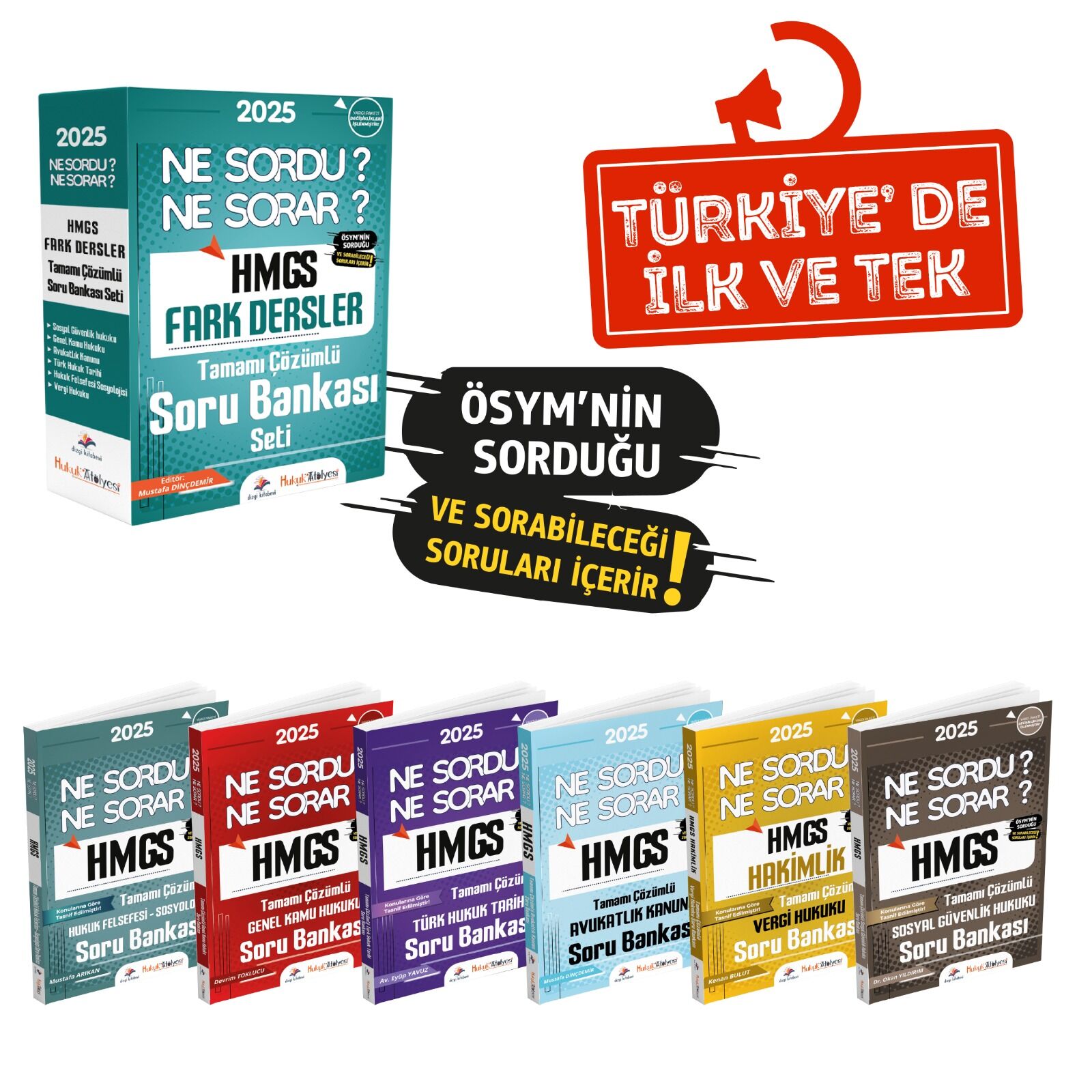 Dizgi Kitap Hukuk Atölyesi HMGS Fark Dersler Ne Sordu Ne Sorar Tamamı Çözümlü Soru Bankası Seti