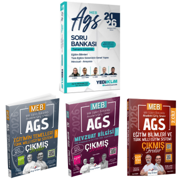 Dizgi Kitap 2026 MEB AGS Eğitim Bilimleri Türk Eğitim Sistemi Mevzuat Bilgisi Çıkmış Sorular  & MEB AGS Eğitim Bilimleri Türk Eğitim Sistemi Mevzuat Anayasa Soru Bankası Yediiklim Seti