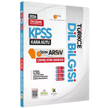 2026 KPSS Önlisans/Ortaöğretim Türkçe Kara Kutu DİL BİLGİSİ ÖSYM Çıkmış Çözümlü Soru Bankası Özetli İnformal Yayınları