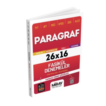 Miray Yayınları TYT AYT MSÜ KPSS DGS ALES Paragraf 26 x 16 Fasikül Denemeler