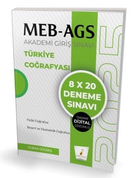 MEB - AGS Hazırlık Türkiye Coğrafyası 8x20 Tamamı Dijital Çözümlü Deneme Sınavı Pelikan Yayınları