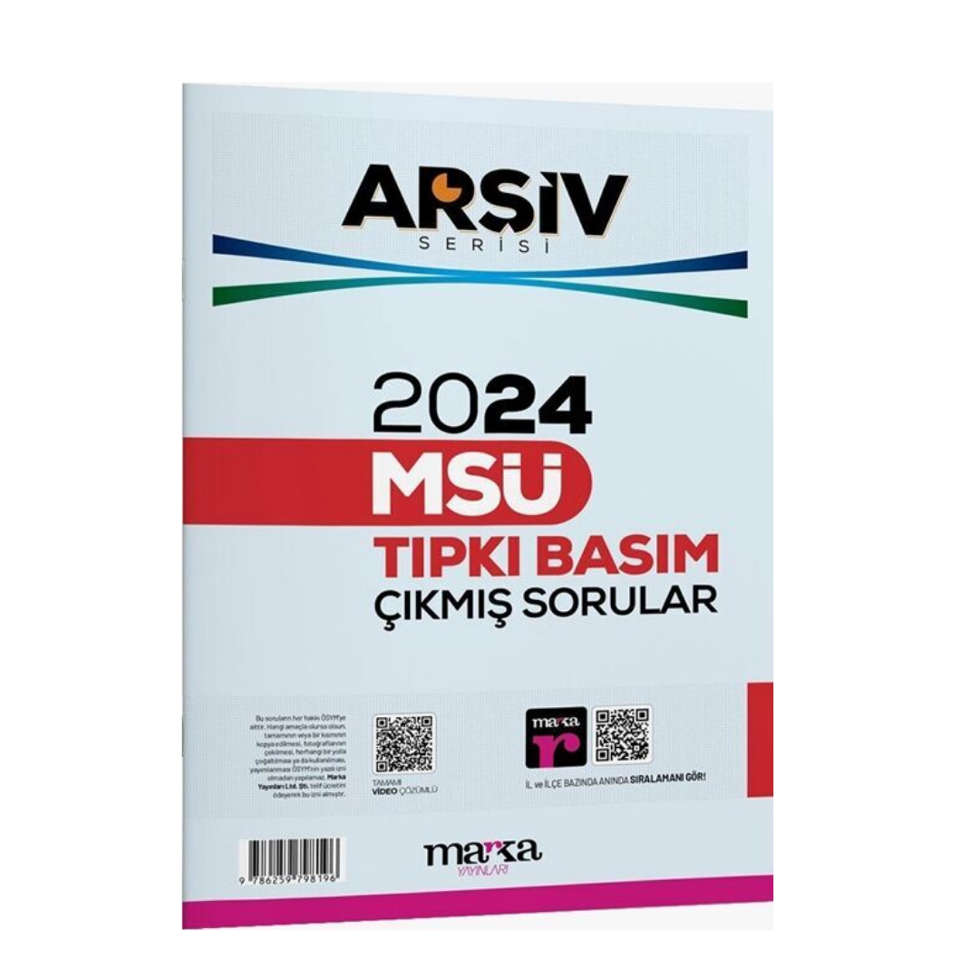 2024 MSÜ Arşiv Serisi Tıpkı Basım Çıkmış Sorular Tamamı Video Çözümlü Marka Yayınları