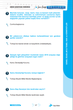 Dizgi Kitap HMGS Anayasa Hukuku Soru Cevap Ezberler 2024