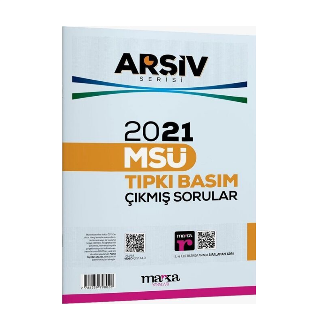 2021 MSÜ Arşiv Serisi Tıpkı Basım Çıkmış Sorular Tamamı Video Çözümlü Marka Yayınları