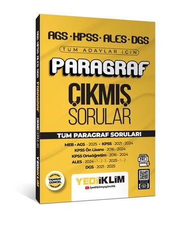 Yediiklim AGS KPSS ALES DGS Tüm Adaylar İçin Paragraf Tamamı PDF Çözümlü Tüm Paragraf Soruları Çıkmış Sorular