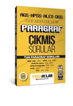 Yediiklim Yayınları AGS KPSS ALES DGS Tüm Adaylar İçin Paragraf Tamamı PDF Çözümlü Tüm Paragraf Soruları Çıkmış Sorular