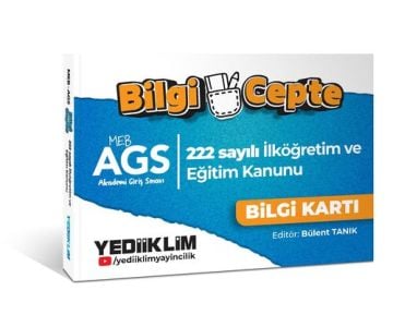 MEB AGS Bilgi Cepte 222 Sayılı İlköğretim ve Eğitim Kanunu Bilgi Kartı (Soru-Cevap) Yediiklim Yayınları