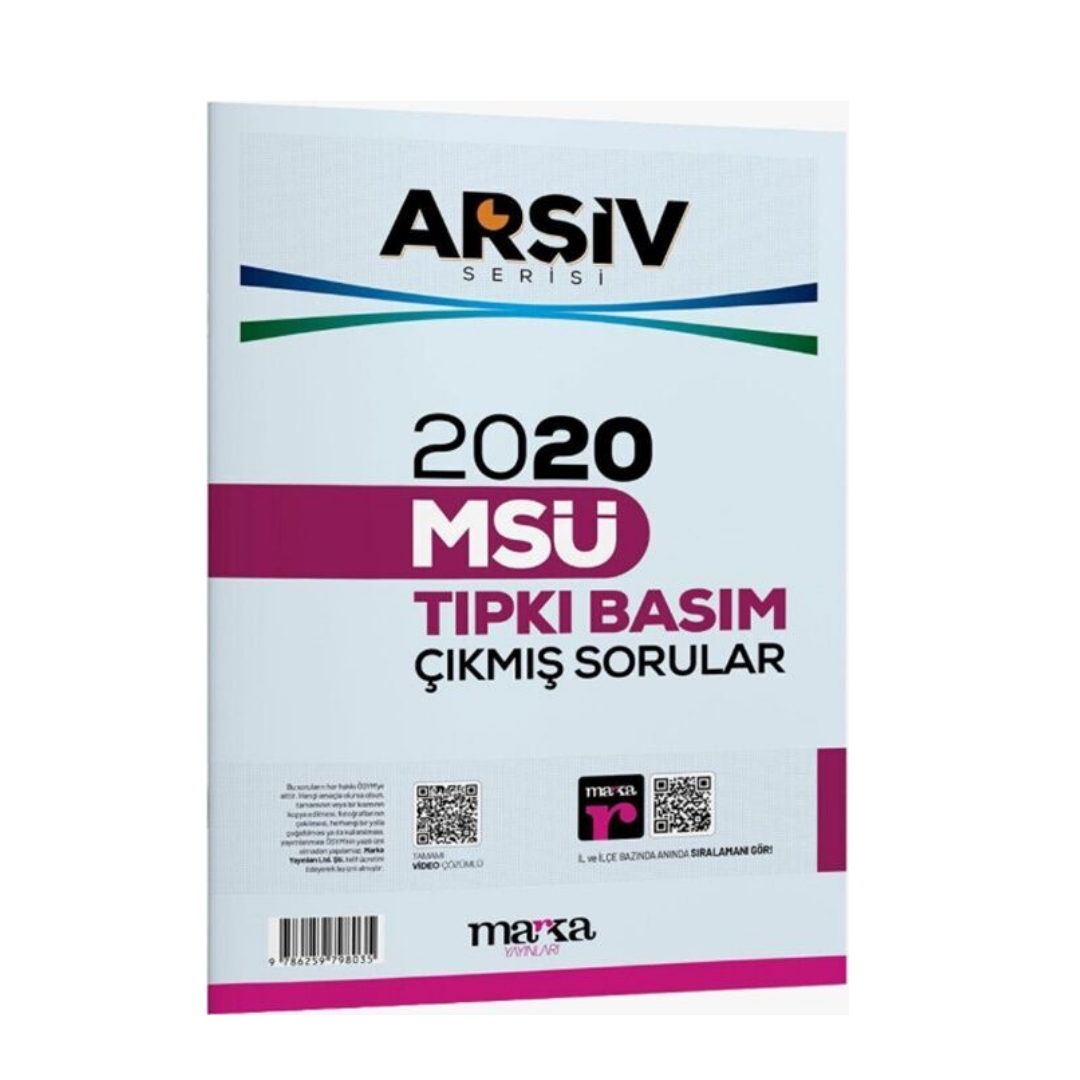 2020 MSÜ Arşiv Serisi Tıpkı Basım Çıkmış Sorular Tamamı Video Çözümlü Marka Yayınları