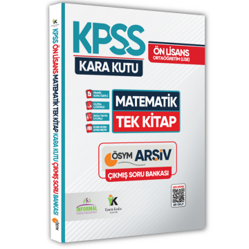 KPSS Önlisans-Ortaöğretim Matematik Kara Kutusu TEK KİTAP ÖSYM Çıkmış Soru Bankası Dijital Çözümlü İnformal Yayınları