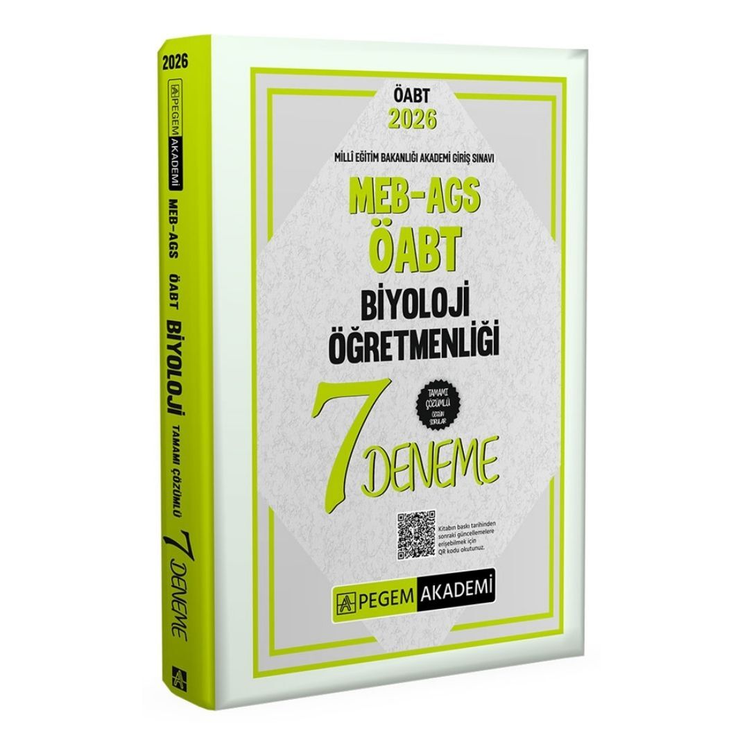 2026 MEB AGS ÖABT Biyoloji Öğretmenliği Tamamı Çözümlü 7 Deneme Pegem Yayınları