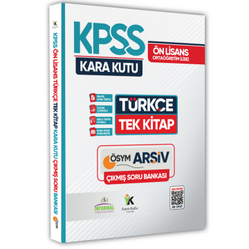 KPSS Önlisans-Ortaöğretim Türkçenin Kara Kutusu Tek Kitap Çıkmış Soru Bankası Dijital Çözümlü İnformal Yayınları