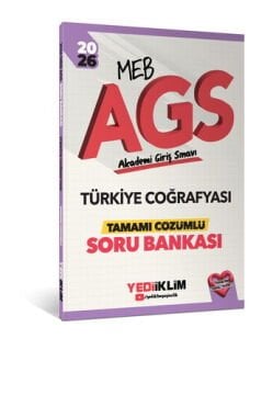 Yediiklim Yayınları 2026 MEB-AGS Türkiye Coğrafyası Tamamı Çözümlü Soru Bankası
