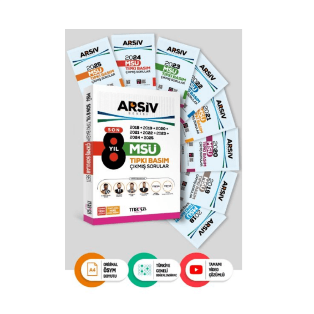 Son 8 Yıl MSÜ Arşiv Serisi Tıpkı Basım Fasikül Fasikül Çıkmış Sorular Tamamı Video Çözümlü Marka Yayınları