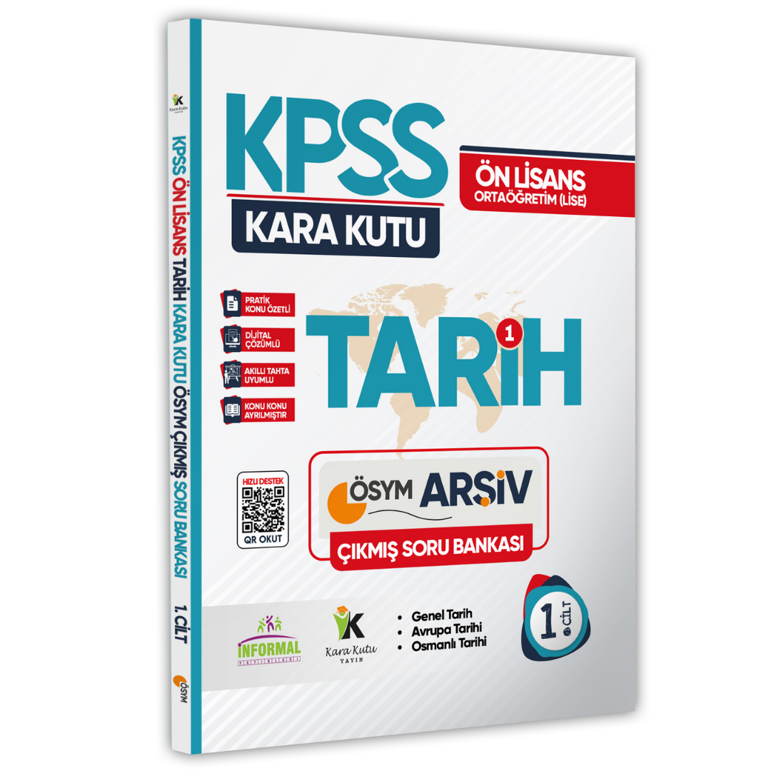 KPSS Önlisans-Ortaöğretim Tarih Kara Kutu 1. Cilt Çıkmış Soru Bankası Konu Özetli Dijital Çözümlü İnformal Yayınları