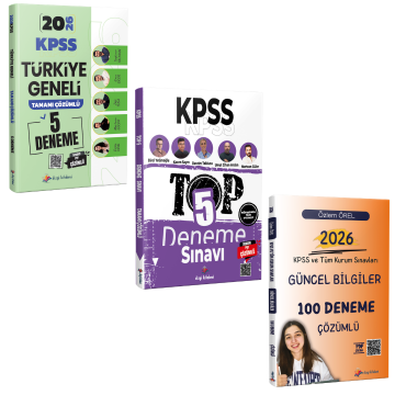 Dizgi Kitap 2026 KPSS Türkiye Geneli 5 Deneme,  KPSS TOP 5 Tamamı PDF Çözümlü 5 Deneme ve Güncel Bilgiler 100 Deneme Seti