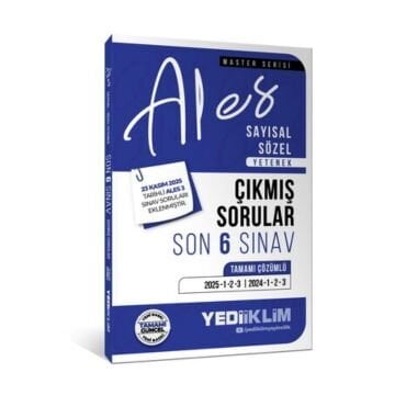 2026 ALES Sayısal Sözel Yetenek Tamamı Çözümlü Son 6 Sınav Çıkmış Sorular (23 Kasım 2025 Ales-3 Ekli) Yediiklim Yayınları