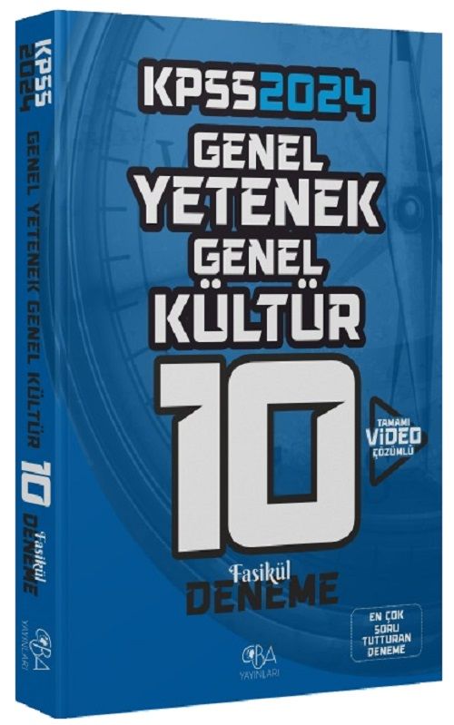 CBA Yayınları 2024 KPSS Genel Yetenek Genel Kültür 10 Deneme Video  Çözümlü CBA Yayınları