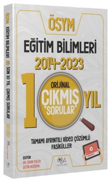 CBA Yayınları KPSS Eğitim Bilimleri 2014-2023 Orijinal Son 10 Yıl Çıkmış  Sorular Video Çözümlü CBA Yayınları