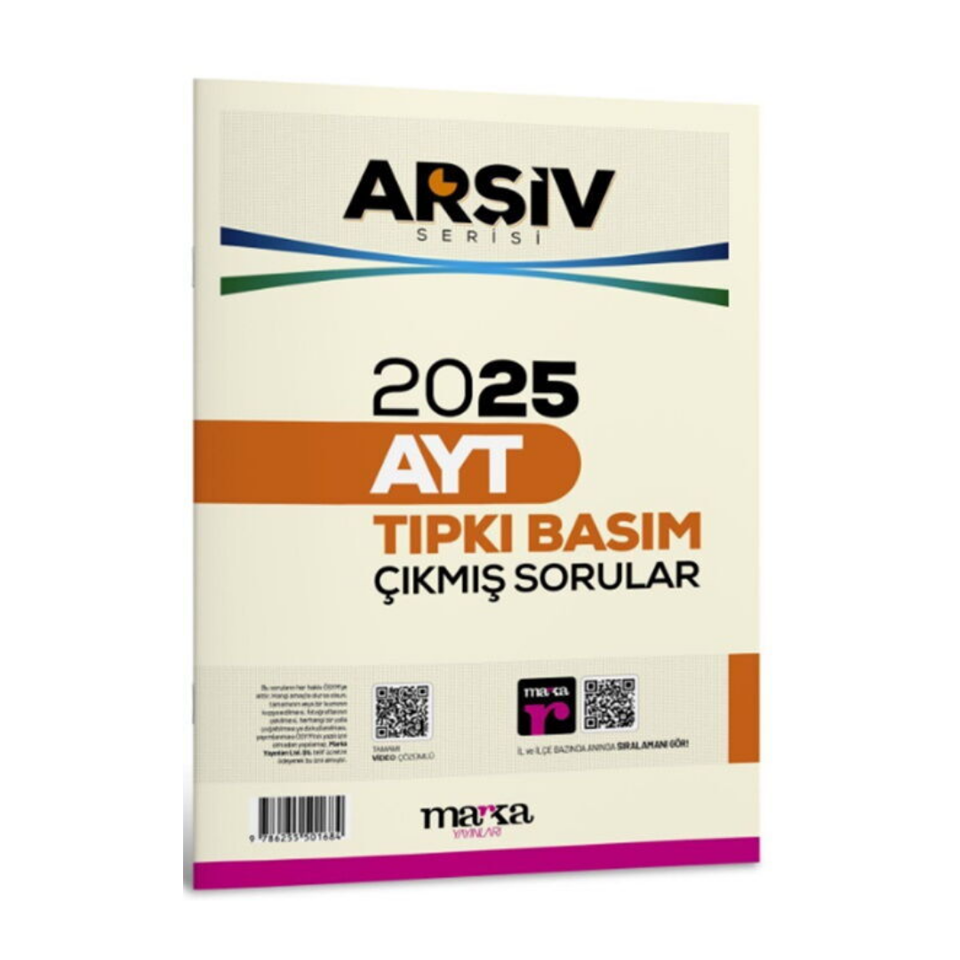 2025 AYT Arşiv Serisi Tıpkı Basım Çıkmış Sorular Tamamı Video Çözümlü Marka Yayınları