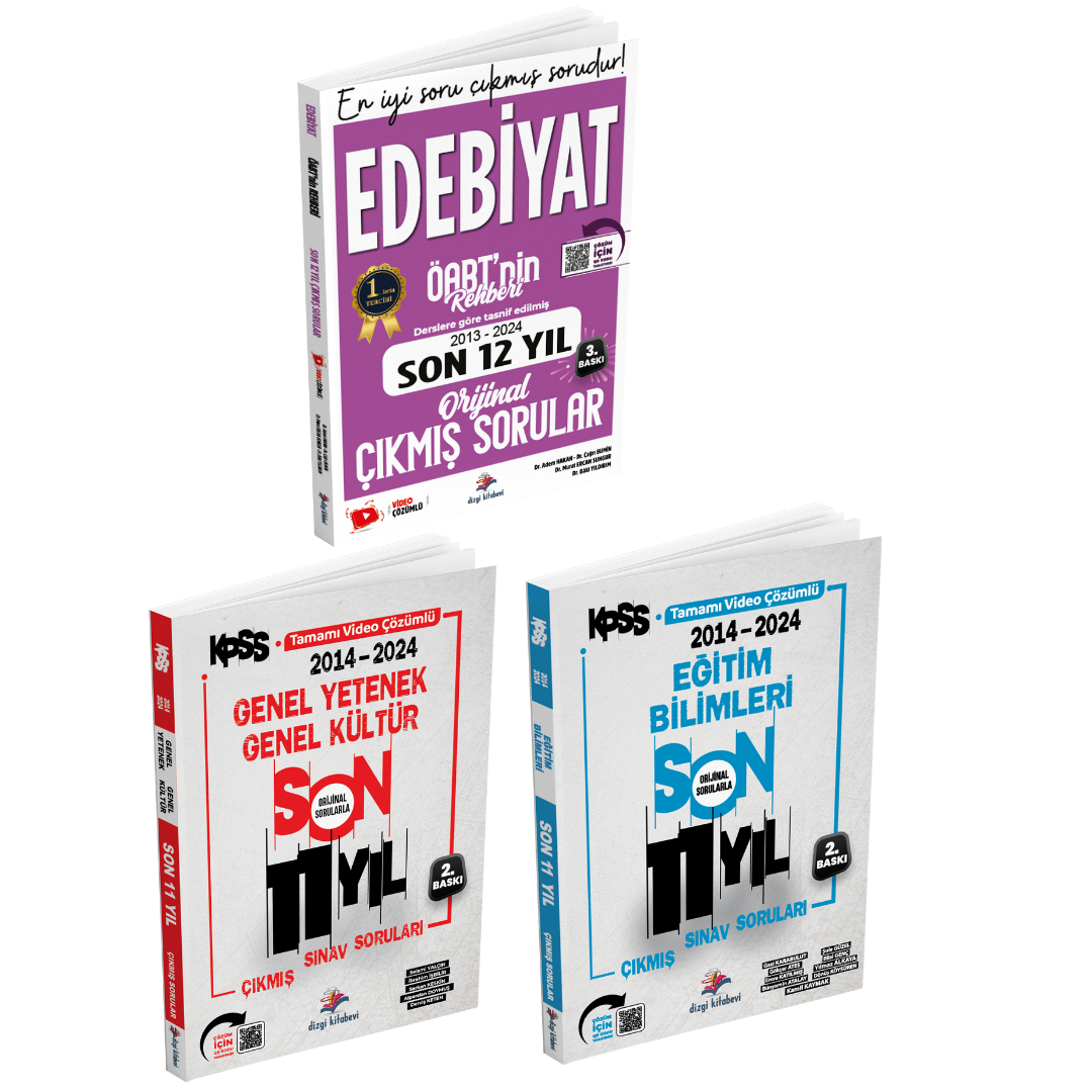 Dizgi Kitap KPSS ÖABT'nin Rehberi Edebiyat, Eğitim Bilimleri ve Genel Yetenek Genel Kültür Video Çözümlü Orijinal Çıkmış Sorular Seti 2025