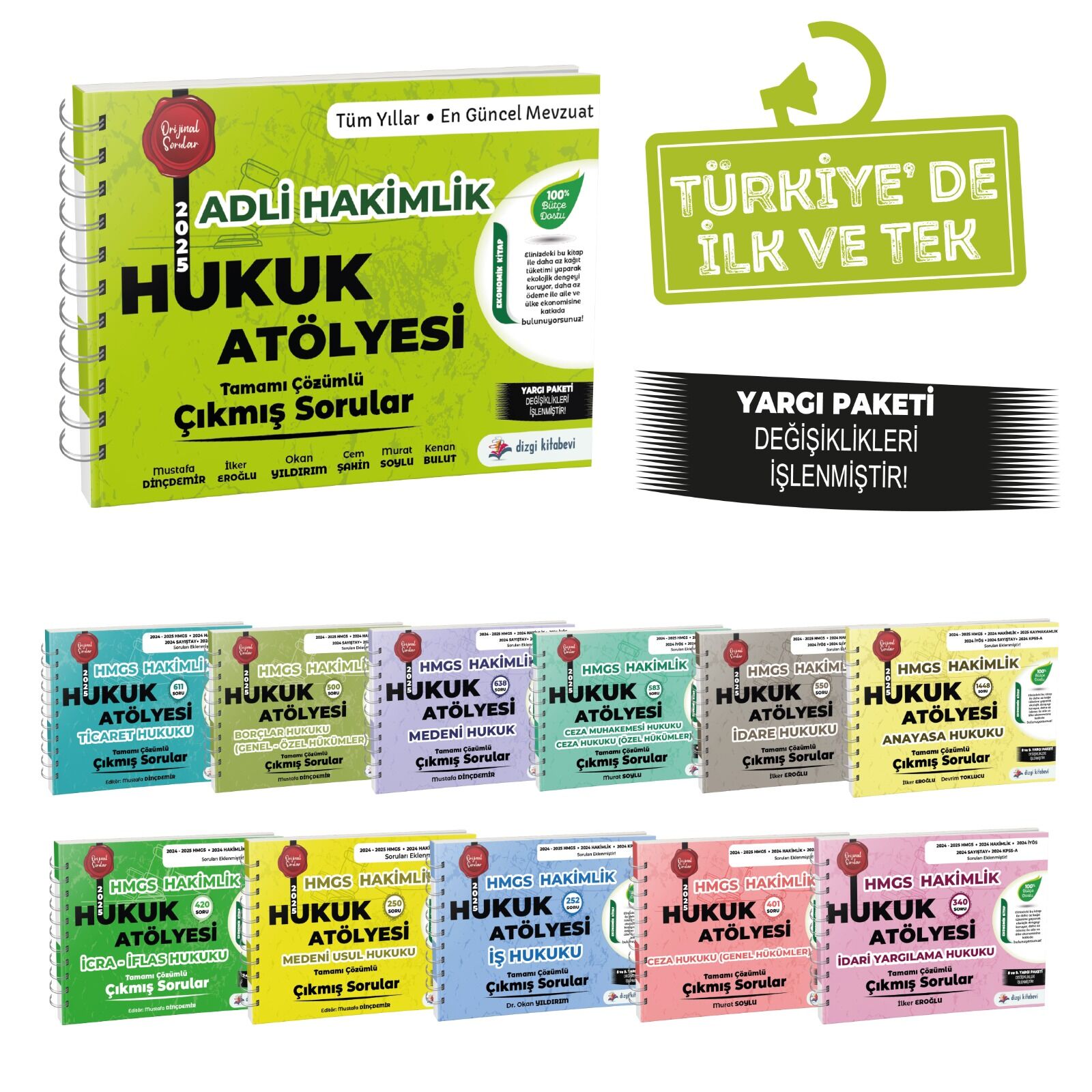 Dizgi Kitap Hukuk Atölyesi Adli Hakimlik Tamamı Çözümlü Orijinal Çıkmış Sorular Seti