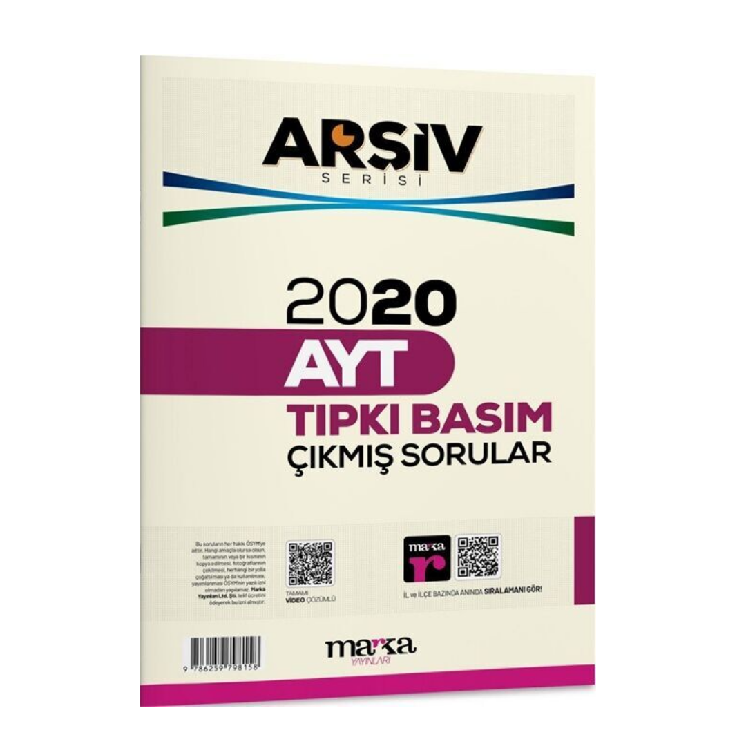 2020 AYT Arşiv Serisi Tıpkı Basım Çıkmış Sorular Tamamı Video Çözümlü Marka Yayınları