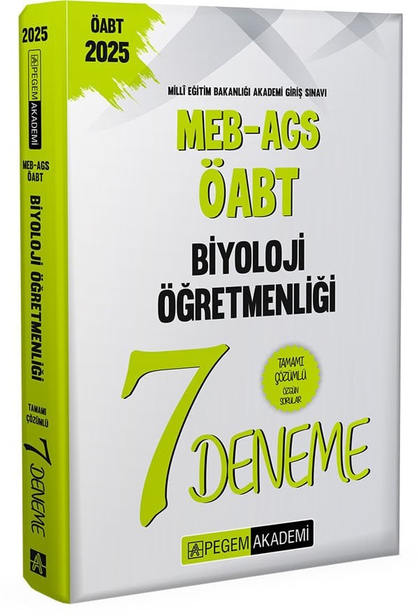 2025 MEB-AGS-ÖABT Biyoloji Öğretmenliği Tamamı Çözümlü 7 Deneme Pegem Yayınları