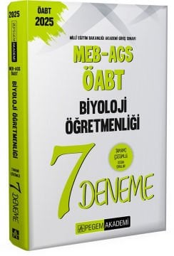 2025 MEB-AGS-ÖABT Biyoloji Öğretmenliği Tamamı Çözümlü 7 Deneme Pegem Yayınları
