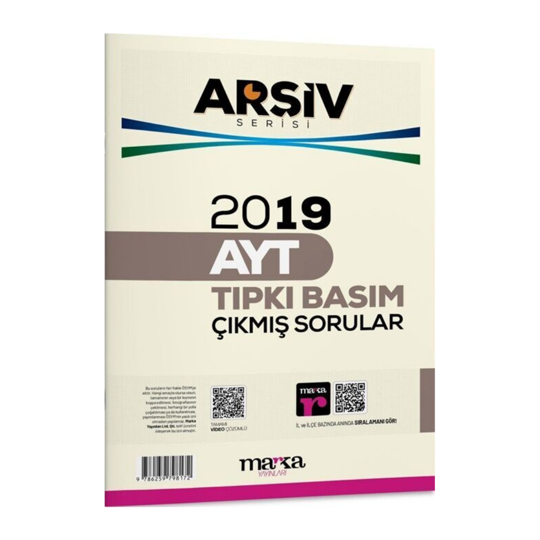 2019 AYT Arşiv Serisi Tıpkı Basım Çıkmış Sorular Tamamı Video Çözümlü Marka Yayınları