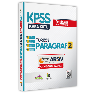 KPSS Önlisans/Ortaöğretim Türkçenin Kara Kutusu PARAGRAF 2 KARMA ÖSYM Çıkmış Çözümlü Soru Bankası İnformal Yayınları