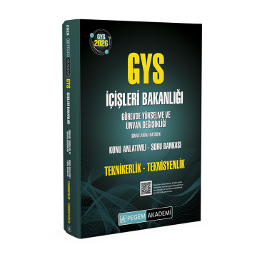 Pegem Akademi 2026 GYS İçişleri Bakanlığı Görevde Yükselme Ve Ünvan Değişikliği Sınavlarına Hazırlık Teknikerlik-Teknisyenlik Konu Anlatımlı Soru Bankası