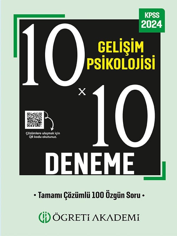 ÖĞRETİ AKADEMİ 2024 KPSS Eğitim Bilimleri 10X10 Gelişim Psikolojisi Deneme Öğreti Akademi