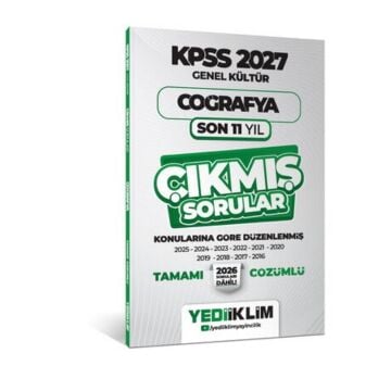 Yediiklim Yayınları 2027 KPSS Genel Kültür Coğrafya Konularına Göre Tamamı Çözümlü Son 11 Yıl Çıkmış Sorular
