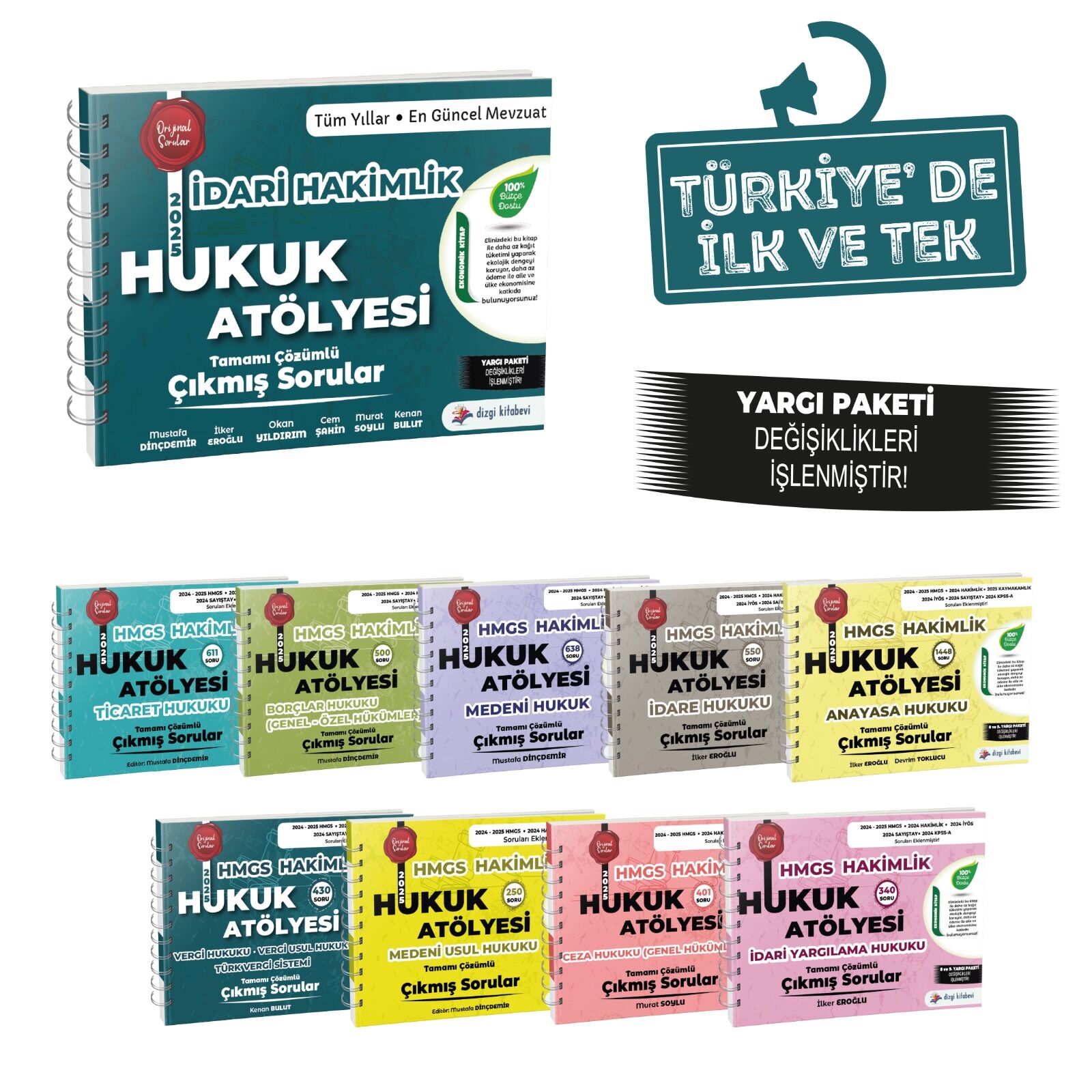 Dizgi Kitap Hukuk Atölyesi İdari Hakimlik Tamamı Çözümlü Çıkmış Sorular Seti