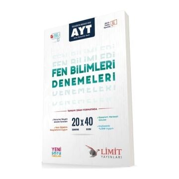 Limit Yayınları AYT Fen Bilimleri 20x40 Video Çözümlü Denemeleri