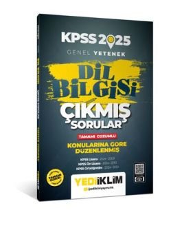 Yediiklim Yayınları 2025 Genel Yetenek Dil Bilgisi Tamamı Çözümlü Çıkmış Sorular