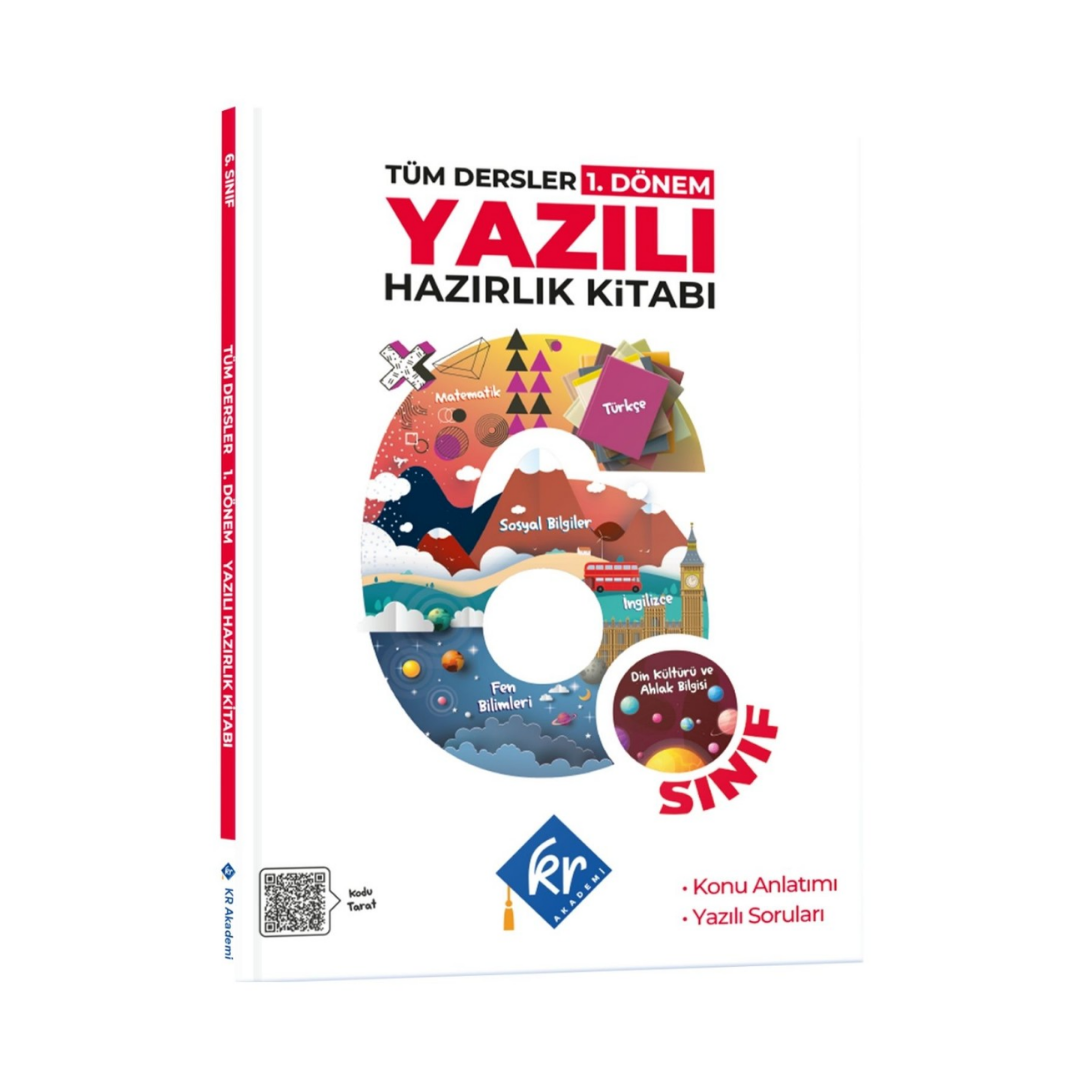 6. Sınıf Tüm Dersler 1. Dönem Yazılı Hazırlık Kitabı KR Akademi Yayınları