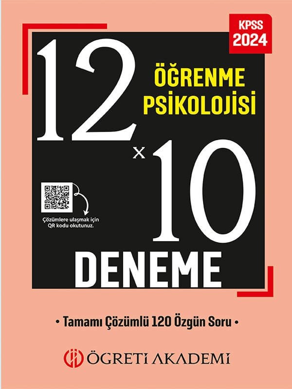 ÖĞRETİ AKADEMİ 2024 KPSS Eğitim Bilimleri 12X10 Öğrenme Psikolojisi Deneme Öğreti Akademi Öğreti Akademi