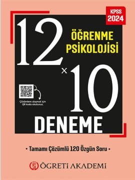 ÖĞRETİ AKADEMİ 2024 KPSS Eğitim Bilimleri 12X10 Öğrenme Psikolojisi Deneme Öğreti Akademi