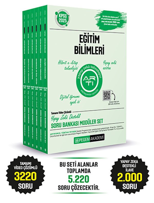 2025 KPSS Eğitim Bilimleri Tamamı Video Çözümlü Soru Bankası Modüler Seti - (6 Kitap) Pegem Yayınları