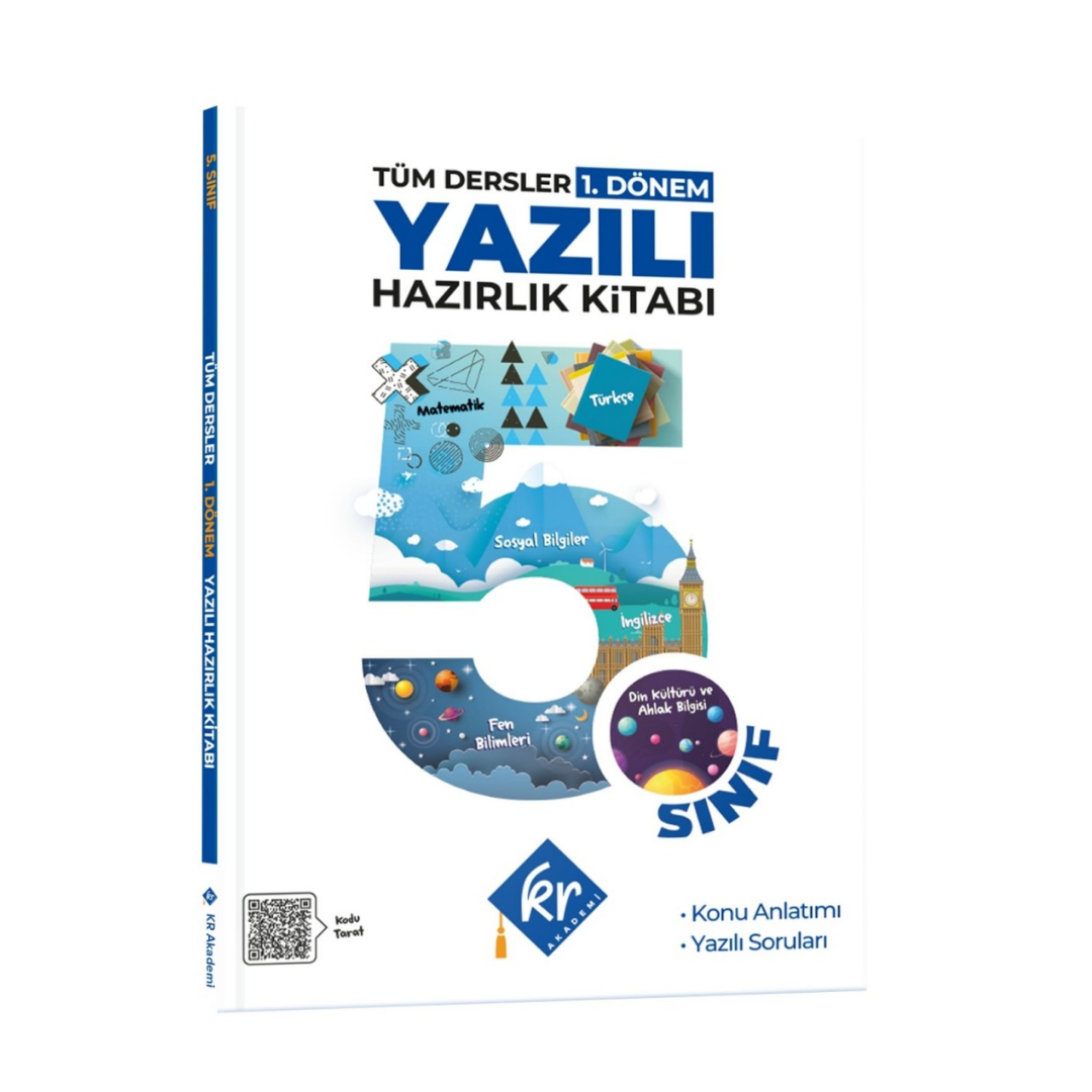 5. Sınıf Tüm Dersler 1. Dönem Yazılı Hazırlık Kitabı KR Akademi Yayınları