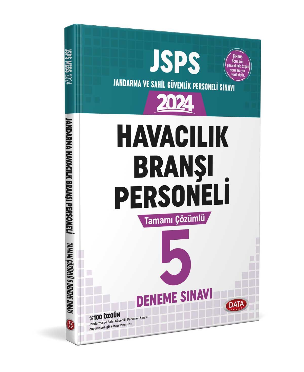 JSPS Jandarma ve Sahil Güvenlik Havacılık Branşı Personeli Sınavı Tamamı Çözümlü 5 Deneme Sınavı Data Yayınları