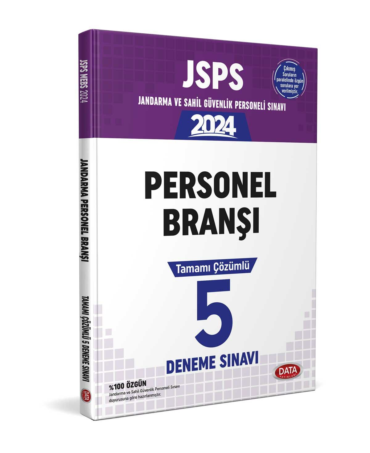 JSPS Jandarma ve Sahil Güvenlik Personel Branşı Personeli Sınavı Tamamı Çözümlü 5 Deneme Sınavı Data Yayınları