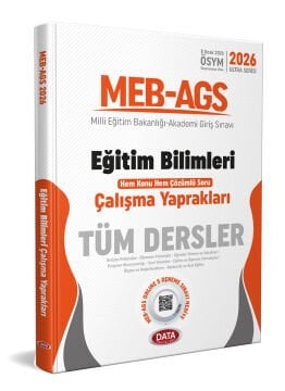 Data Yayınları 2026 MEB-AGS Eğitim Bilimleri Tüm Dersler Hem Konu Hem Çözümlü Soru Çalışma Yaprakları