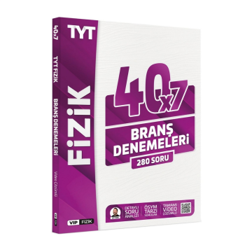 VİP Fizik TYT Fizik Tamamı Video Çözümlü 40x7 Branş Denemeleri VİP Fizik Yayınları