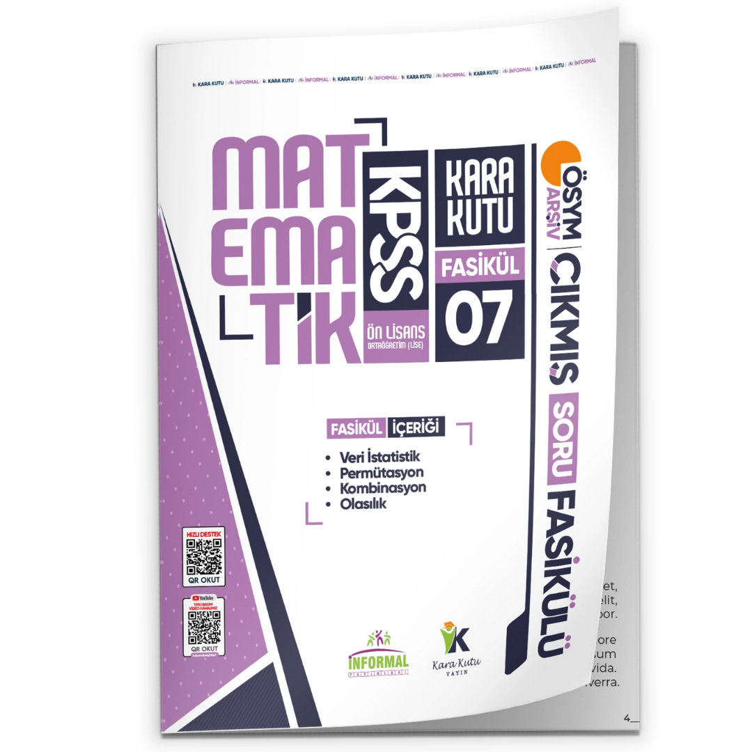 2026 KPSS Ön Lisans Matematik Kara Kutu 7.Fasikül ÖSYM Çıkmış Soru Bankası PERMUTASYON-OLASILIK İnformal Yayınları